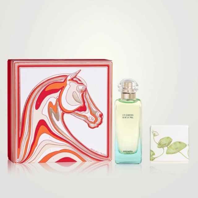 Hermes愛馬仕尼羅河花園淡香水禮盒（淡香水100ml+香皂50g）