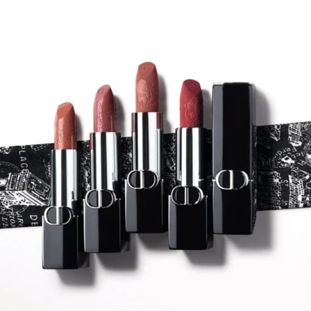 DIOR迪奧藍星唇膏#100杏仁烤奶（絲絨特霧）巴黎地圖