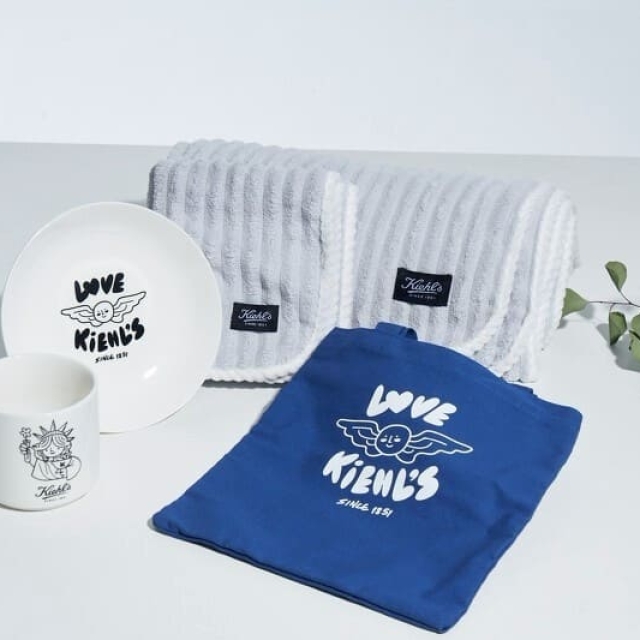 ️Kiehlʼs契爾氏藍色丹寧手繪風帆布提袋