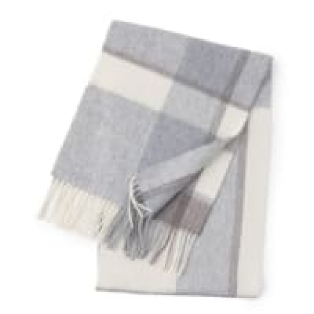 UGG AUSPECIAL菱格羊毛圍巾#藍菱格(EB006)