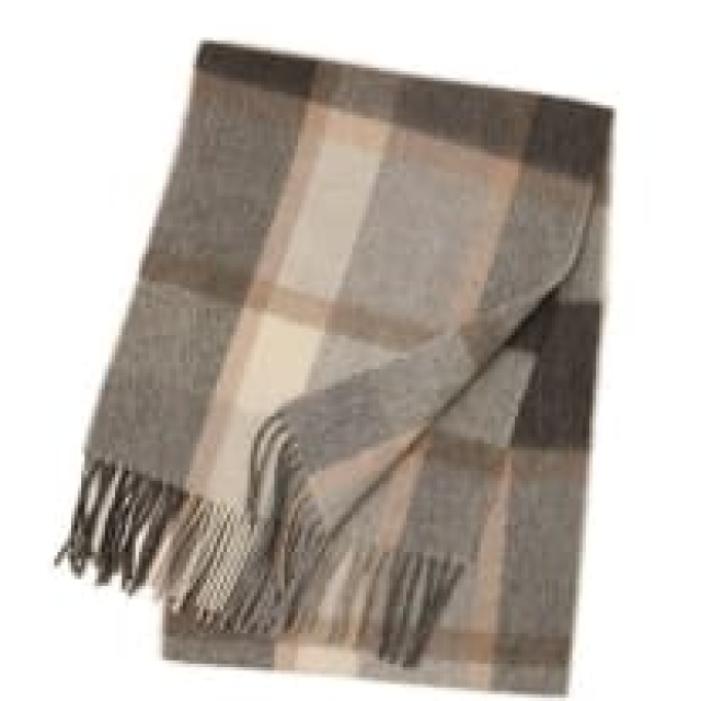 UGG AUSPECIAL菱格羊毛圍巾#棕咖菱格(EB016)