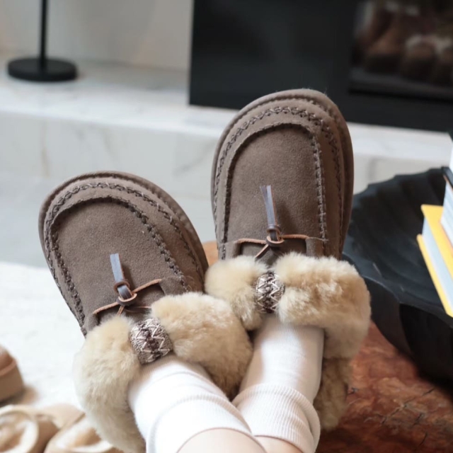 UGG AUSPECIAL阿爾派薄底雪靴（胡桃木色）（ES5855）（薄底2cm）