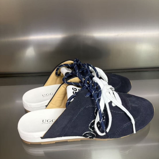 UGG AUSPECIAL綁帶造型拖鞋#藏藍