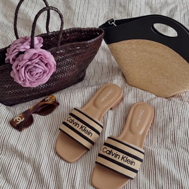 Calvin Klein Kendell Sandals 編織鞋涼鞋拖鞋-黑色