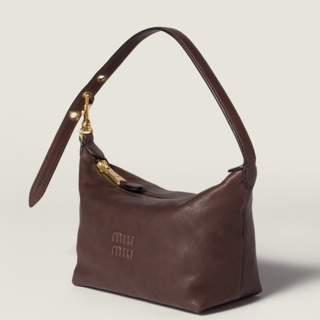 【精品】MIU MIU Spirit 納帕軟皮化妝袋 石南木色