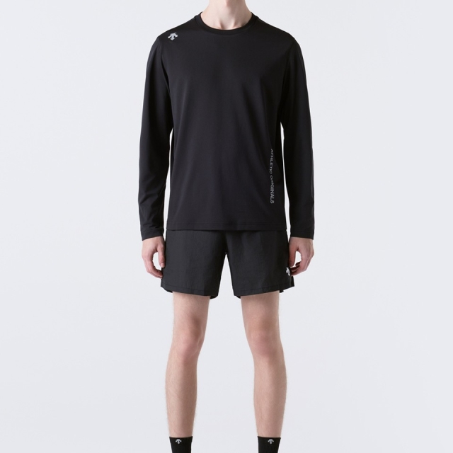 DESCENTE迪桑特RUNNING ESSENCIAL LONG SLEEVE T-SHIRTS 男士 運動上衣#BLK