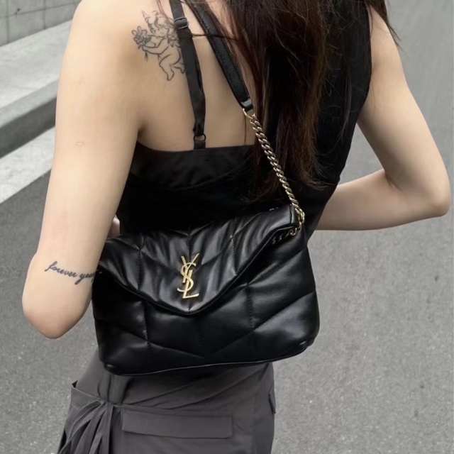 【精品】SAINT LAURENT YSL PUFFER小號羊皮革手袋