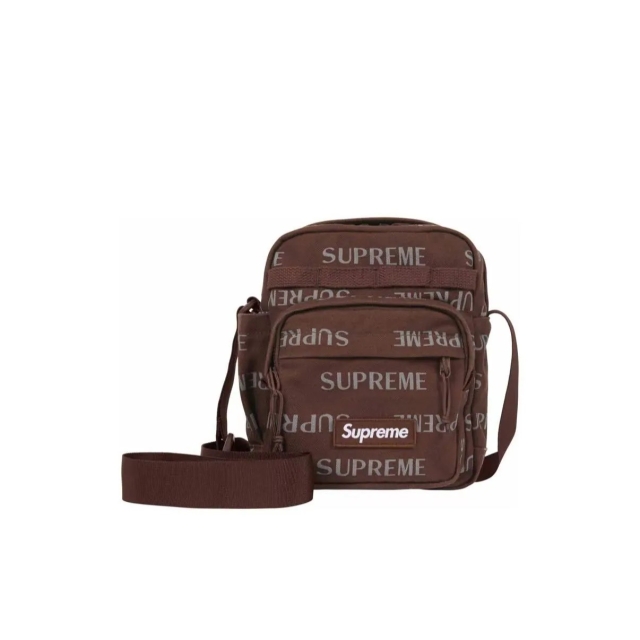 【潮流】Supreme 26FW Shoulder Bag 老花串標反光肩背包-咖啡
