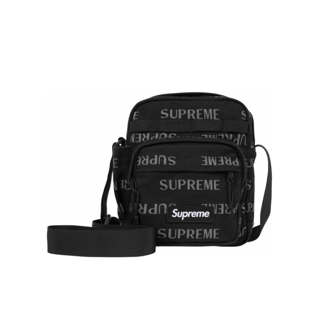 【潮流】Supreme 26FW Shoulder Bag 老花串標反光肩背包-黑色