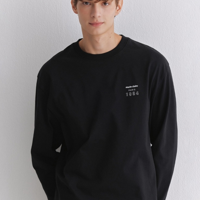 【韓國】Marie Claire Logo長袖T Origin Logo Long Sleeve (UNI)-黑色