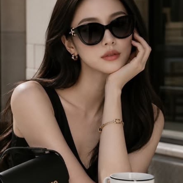 【精品】MOSCHINO 黑金皮帶扣貓眼太陽眼鏡 (MOS131/S)