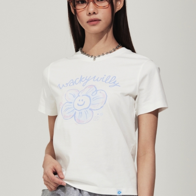 【潮流】Wacky Willy大花花Logo短袖上衣#白