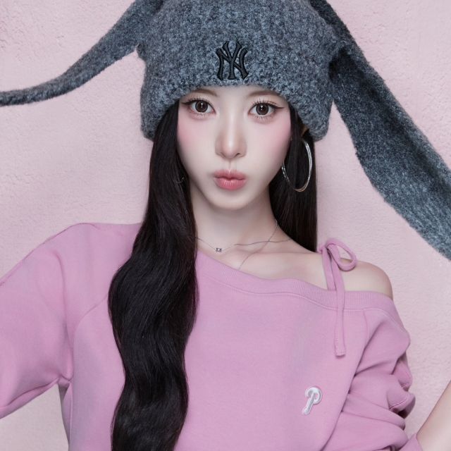 【韓國】MLB 兔耳毛帽 Bunny Beanie-黑灰色(3ABNB0766-50BKS)