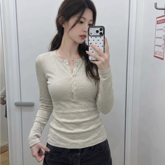 【潮流】Uniqlo HEATTECH 極暖 喀什米爾混紡 羅紋亨利領發熱衣-灰色(491270)