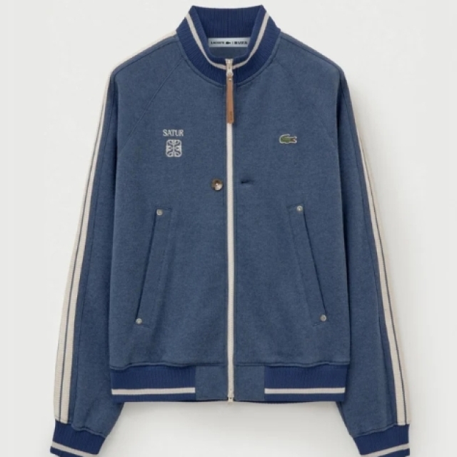 【韓國】SATUR X Lacoste Lawton Track Zip-up 聯名立領運動外套-藍色(SA254UTJ07)
